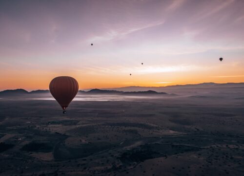 Atlas mountains hot air balloon ride from Marrakech and desert camel experience.